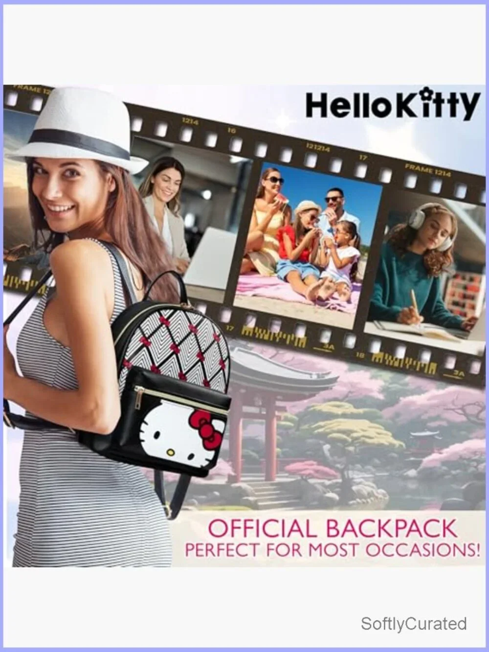 Faux Leather Daypack Backpack for Travel School Casual Cute Kawaii Rucksack